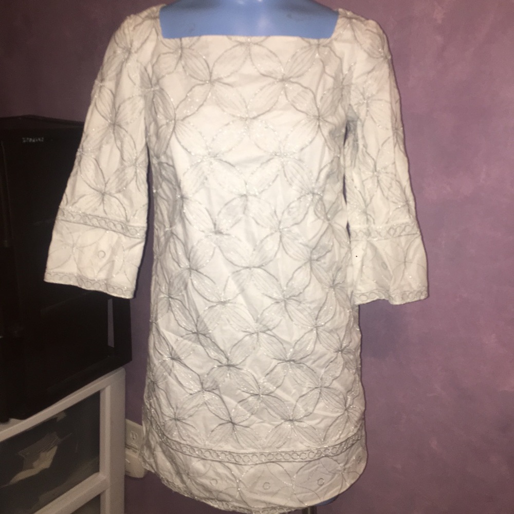 Lilly Pulitzer White and silver dress